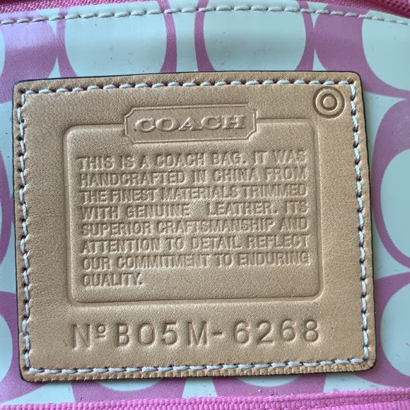 Coach Pink Brown Mini Hamptons Nylon Tote Bag - Picture 2 of 11